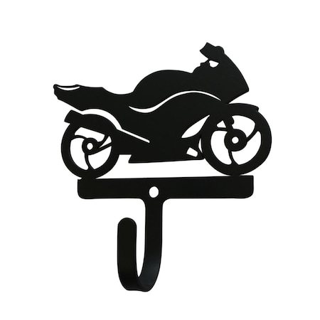 Village Wrought Iron Motorcycle Street Style Wall HookSmall WH-318-S